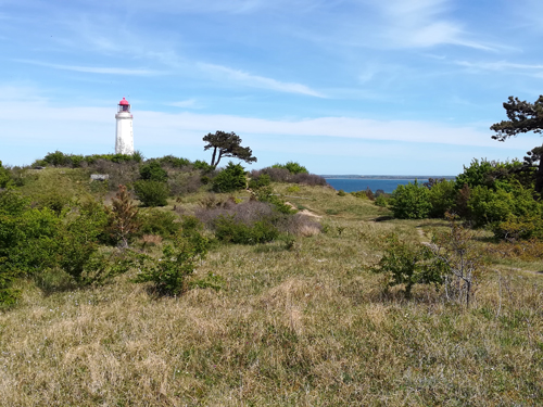 Insel Hiddensee mit dem Leuchtturm Dornbusch